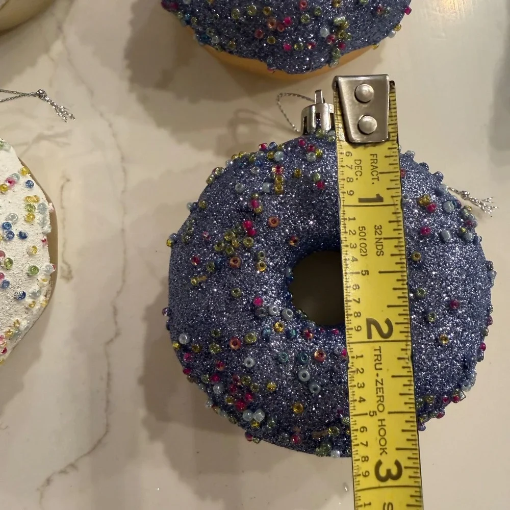 15pc Candy Dessert Christmas Ornament Lot Cupcake Donut Lollipop Ice Cream Glass